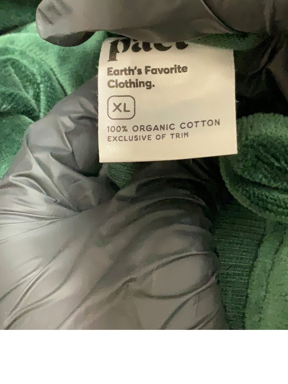 Pact Organic Cotton Velore Zip Jacket - Green, XL